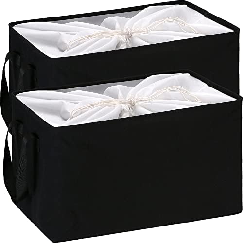 Hinwo 102L XXL Canvas Storage Bin with Lid and Handles, 2-Pack by Hinwo
