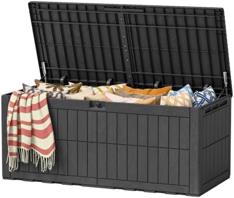 Devoko 185 Gallon Deck Box Resin Outdoor Storage Box Waterproof by DEVOKO