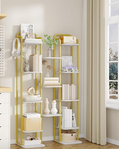 Hzuaneri 8 Tiers Vertical Shoe Rack, Tall Shoe Shelf with 2 Hooks - Image 6