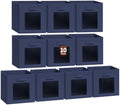 Homsorout Storage Cube 11 Inch - Cube Storage Bins with Window, Closet Storage Baskets with Handle, Fabric Bins for Closet, Shelves, Toys, Clothes, Set of 10, Navy Blue by Homsorout