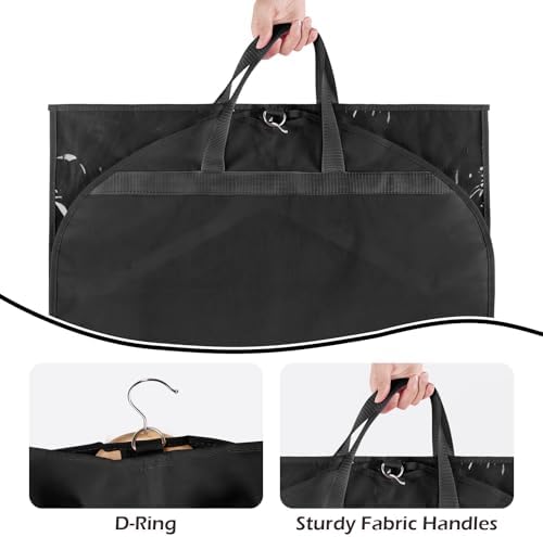 LOVEGRASS Kids Garment Bags for Dance with 4 Zipper Pockets, 6 Pack, Black - Image 3
