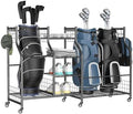 WALMANN Garage Golf Bag Stand, Large Golf Bag Storage with Golfing Accessories Storage Shelves Rolling Golf Bags Organizer by WALMANN