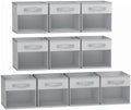 DIMJ Storage Cubes, Cube Storage Bin, 10 Pack Foldable Cubes with Window, Closet Oganizer Boxs with Handle, 12.2x 12.2 inch Storage Organizer for Clothes, Toys, Books by DiMJ