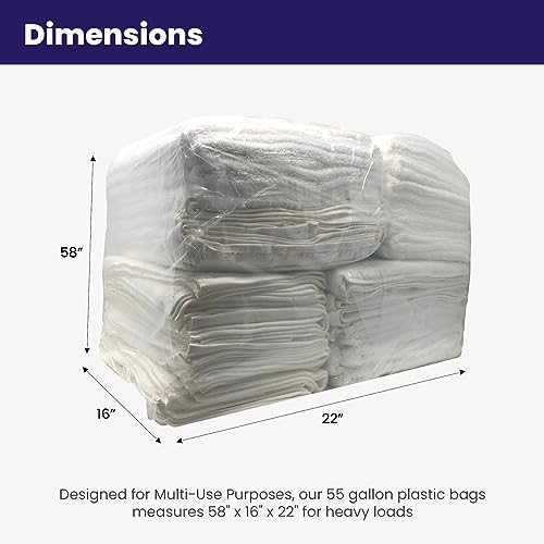 Norton Supply Rhino Bag: 55 Gal Capacity Heavy Duty and Waterproof Large Clear Plastic Storage Bags Jumbo Size for Clothes, Comforters, Luggage, Bedding, Travel Supplies, Packing and Moving - Reusable - Image 2