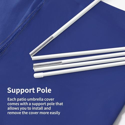 Cantilever Patio Umbrella Cover with Zipper and Pole, Navy - Image 5