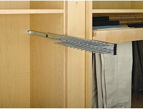 Rev-A-Shelf TRC-14CR 14-Inch Side Mount Extending Closet Tie and Belt Hanger Organization Storage Rack Holder for Up to 25 Ties, Chrome (2 Pack) - Image 6