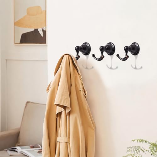 khtumeware 4 Pack 2-1/2 inch Oil Rubbed Bronze Vintage Towel Hooks - Image 3
