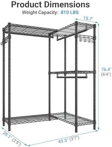 VIPEK L4 Clothing Rack for Hanging Clothes Heavy Duty Closet for Corner - Image 5