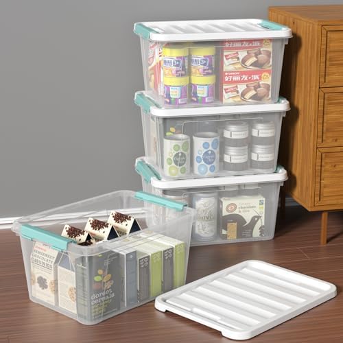4-Pack 20 Quart Storage Bins with Lid, Clear - Image 4