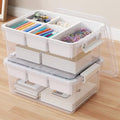 40Qt Stackable Storage Bins with Lids Trays Craft Box Organizers, 2Pack,WH by HOMETUK