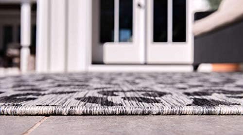 Unique Loom Outdoor Safari Collection Area Rug - Leopard (8' x 11' 4" Rectangle, Light Gray/ Gray) - Image 4