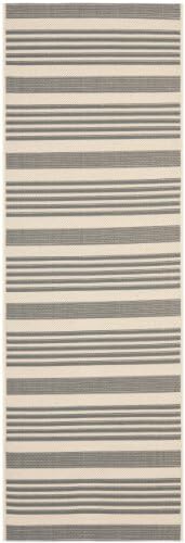 SAFAVIEH Washable Rug Outdoor Courtyard Collection - 2'3" x 12' Runner, Grey & Bone, Non-Shedding & Easy Cleaning, Ideal for Patio, Entryway, Mudroom, Hallway, Kitchen (CY6062-236) - Image 3