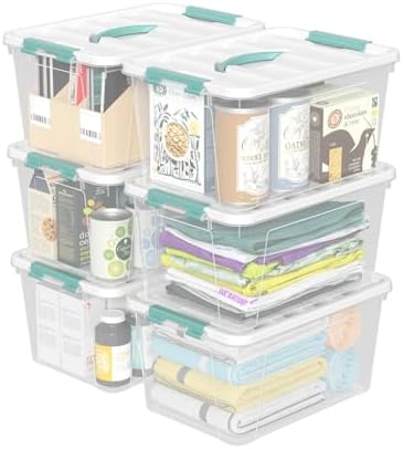6-Pack 14 Quart Storage Latch Box/Bins, Stackable Box with Handle - Image 4
