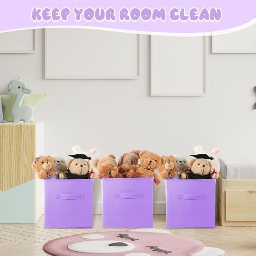 Yinder 12 Pcs Cube Storage Bin Light Purple 10.5''x10.5''x11'' Storage Bin - Image 5