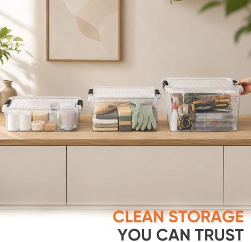 Superio 14.7 Quart Clear Plastic Storage Boxes with Lids, Stackable Organizer Containers, BPA-Free Storage Bins for Home, Office, School & Dorm, 1 Pack - Image 7
