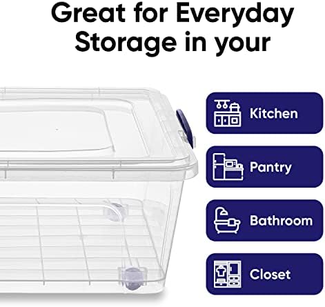 Superio Storage Bins with Lids, Clear Plastic Containers for Organizing, Stackable Totes, BPA Free, Odor Free, Organizer Boxes for Home, and Dorm (4 Pack, 42 Quart) - Image 7