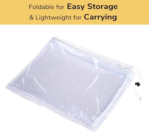 LAGarden Waterproof Patio Umbrella Cover with Zip Drawstring Clear PVC - Image 6