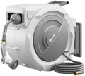 Retractable Garden Hose Reel, 1/2" x 150FT Heavy Duty Auto Hose Reel Wall Mounted, Upgraded UV Resistant with 10 Pattern Nozzle, Any Length Lock & Slow Return System,180°Swivel Bracket,Light Grey by SILVEL