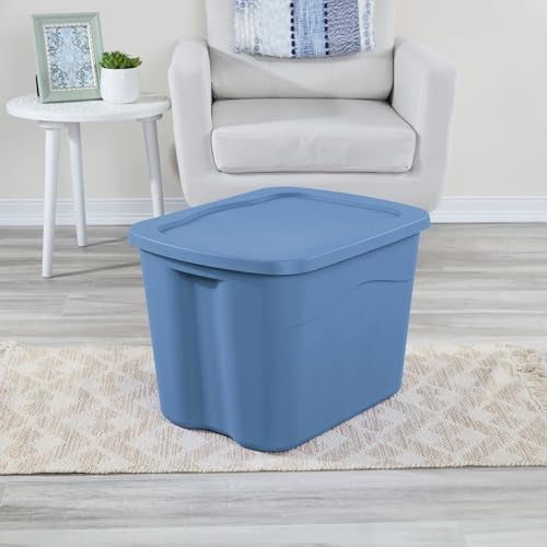 18-Gallon Plastic Storage Bins with Snap-on Lids – 8-Pack, Home Organization Essential - Image 3