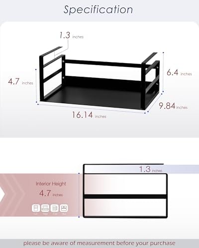 Nxconsu Under Shelf Basket 2 Pack, Cabinet Storage Organizer, 16.1" Black - Image 2