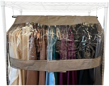 Garment Cover for Closet Rod and Portable Clothing Rack Shoulder Dust Cover - Protect Your Wardrobe in Style - Adjustable to fit 26" to 48" long - 5 Pack by FormosaCovers