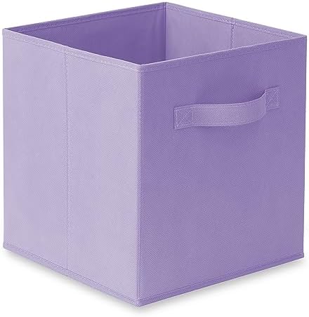 Casafield Set of 12 Collapsible Fabric Cube Storage Bins, Lavender - 11" Foldable Cloth Baskets for Shelves, Cubby Organizers & More - Image 2