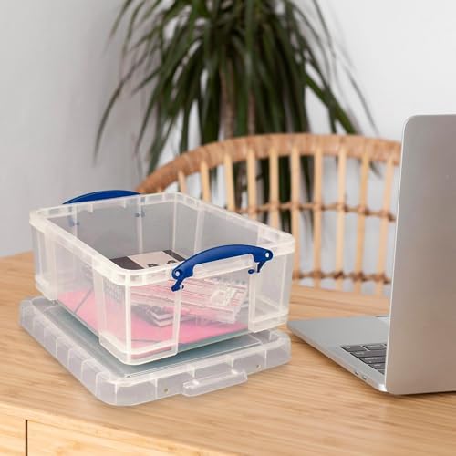 Really Useful Box 2 Pack 17L Plastic Storage Bins with Snap Lids and Clip Lock, Clear - Image 5