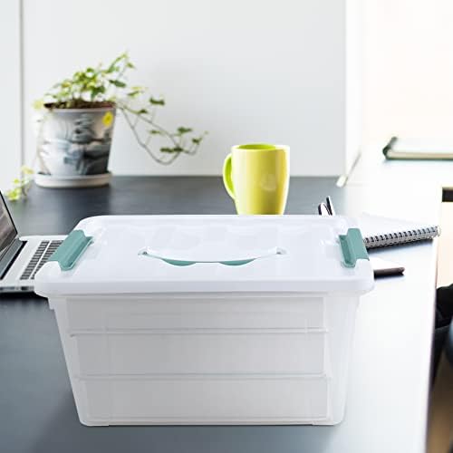 Gainhope 6 Packs 14 L Plastic Stackable Storage Box with Latching Lid - Image 5