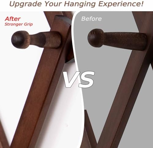SCUNDA Accordion Wall Hanger with 20 Hooks, Expandable Wall Hat Display Rack, Wooden Wall Hook for Coat, Hats, Baseball Caps, Coffee Mug, Jewelry(Brown) - Image 3