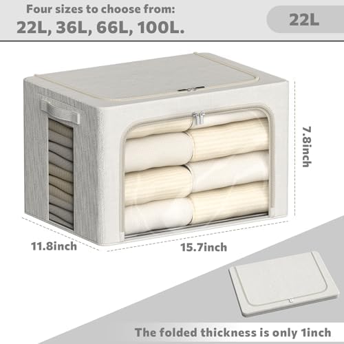FHSQX 6 Pack Clothes Storage Bins with Metal Frame - Image 6