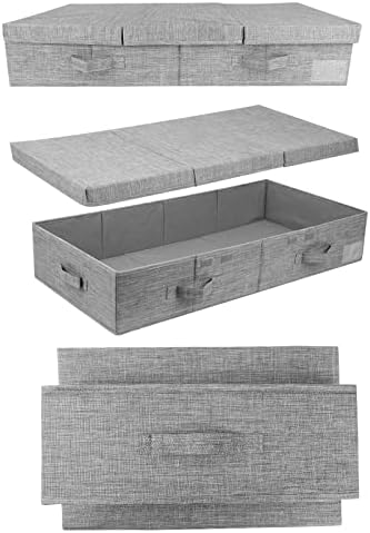 DAYARD Underbed Storage Container Bins with Lids, Under Bed Storage Organizer with Sturdy Handles Sidewalls Bottom, Foldable Clothes Bag (Set of 2) Large, Grey - Image 5