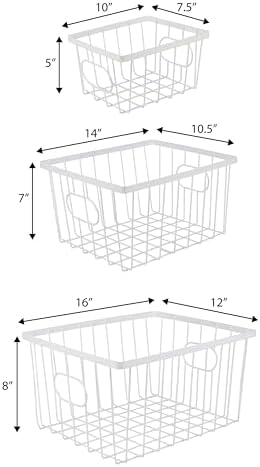 happimess Camden 6-Piece Nesting Baskets Industrial Wire 16", White - Image 4