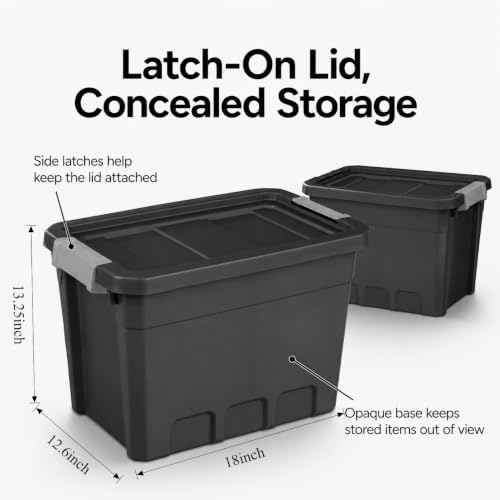 7.5 Gallon Stackable Storage Totes with Latch Lids,6 Pack - Image 3