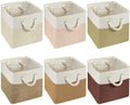 6 Pack 11x11 Inch Boho Cube Storage Bins Fabric Square Cube Basket, 6 Color by Geiserailie