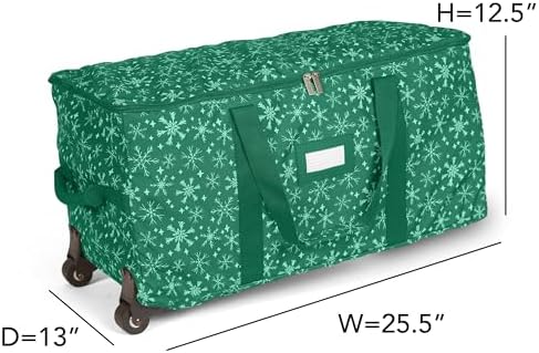 Covermates Rolling Adjustable Ornament Storage Bag, 25.5"W x 13"D x 12.5"H - Image 3