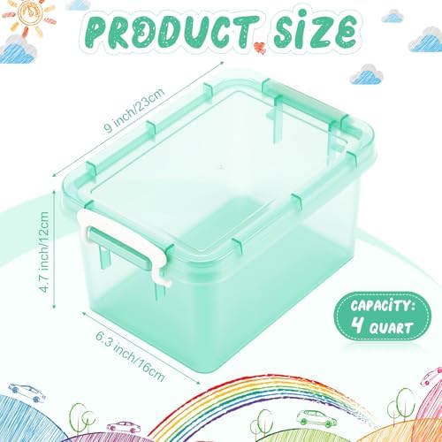 Wenqik 12 Pack Colorful Plastic Storage Bins with Lids, Pastel - Image 2