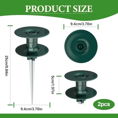 10 Inch Garden Hose Guide Spike, Zinc Coated Rustproof Heavy Duty Metal Stake, Heavy Duty Spin Top, Keeps Garden Hose Out of Flower Beds for Plant Protection (2) - Image 2