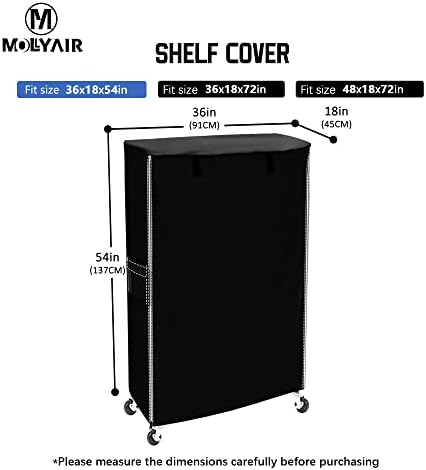 Wire Shelf Cover 36 x 18 x 54, 600D Oxford Dustproof Rack Cover - Image 3