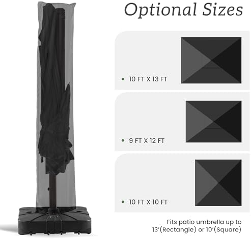 Cantilever Patio Umbrella Cover with Zipper and Rod - Image 2