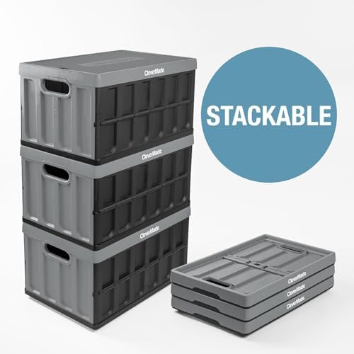 CleverMade Collapsible Storage Bins With Lids, 46L 3 Pack, 75 lb, Ocean - Image 5