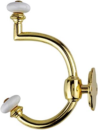 UNIQANTIQ HARDWARE SUPPLY Brass Hat and Coat Hook with Porcelain Knobs - Double Hook for Wall, Rack and Hall Tree Mounting - CH1-DB (5) - Image 3