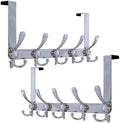 Dseap Over Door Hook 2.0 - Upgraded Version - Simple-Assembly, Strong, Heavy-Duty Stainless Steel 5-Tri-Hook Over The Door Hanger Rack, SimpleStrong Series, Chromed, Pack of 2 by Dseap