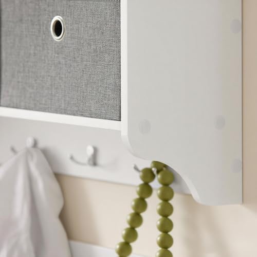 Haotian Wall Mount Entryway Coat Rack, Wall Size, White - Image 4