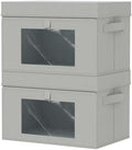 Fabric Storage Bins with Lids, 2 Pack, Grey, 15x9.8x9.8 In by Unknown
