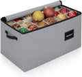 Christmas Ornament Storage Container with Dividers - Box Stores Up to 54 Ornaments, Zippered, Convenient, Adjustable, Large Organizer Bin to Protect Holiday Décor, Fits Most Standard Size, Grey by HOLDN%E2%80%99STORAGE