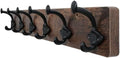 WEBI Rustic Coat Rack Wall Mount,24" Long 6 Cast Iron Coat Hooks Wall Mounted,Heavy Duty Farmhouse Wood Coat Hanger Wall Antique Vintage Hooks for Hanging Jacket,Clothes,Backpack,Rustic Brown by WEBI