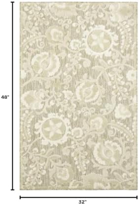Nourison Home Aloha Ivory Sage 2'8" x 4' Area Rug - Easy Clean, Non Shedding, Bed Room, Living Room, Dining Room, Kitchen (3' x 4') - Image 2
