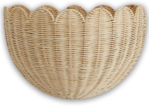 BEBE BASK Scalloped Wicker Wall Basket - The Original - 16 x 10 x 7 In by BEBEBASK%C2%AE