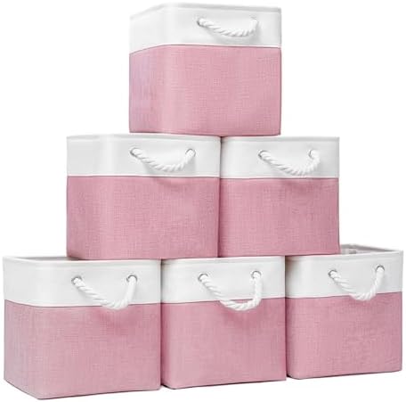Cube Storage Bins 13 x 13, 6 Fabric Foldable Organizer by BOFUGA