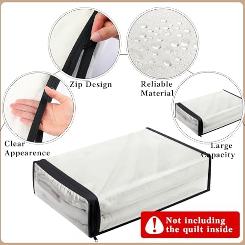 Riakrum 30 Pack Clear Zippered Storage Bags, 15x11x4 inches, Vinyl Plastic Sweater Sheet Organizers Storage Bags, PVC, for Clothes, Sheet, Blankets, Fabrics Organizers (Black) - Image 3